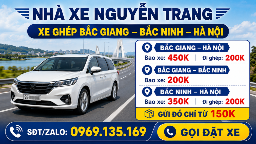 Nhà xe Nguyễn Trang đón khách Bắc Giang Bắc Ninh