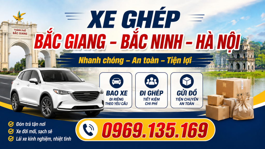 Xe ghép Bắc Giang Bắc Ninh đi Hà Nội