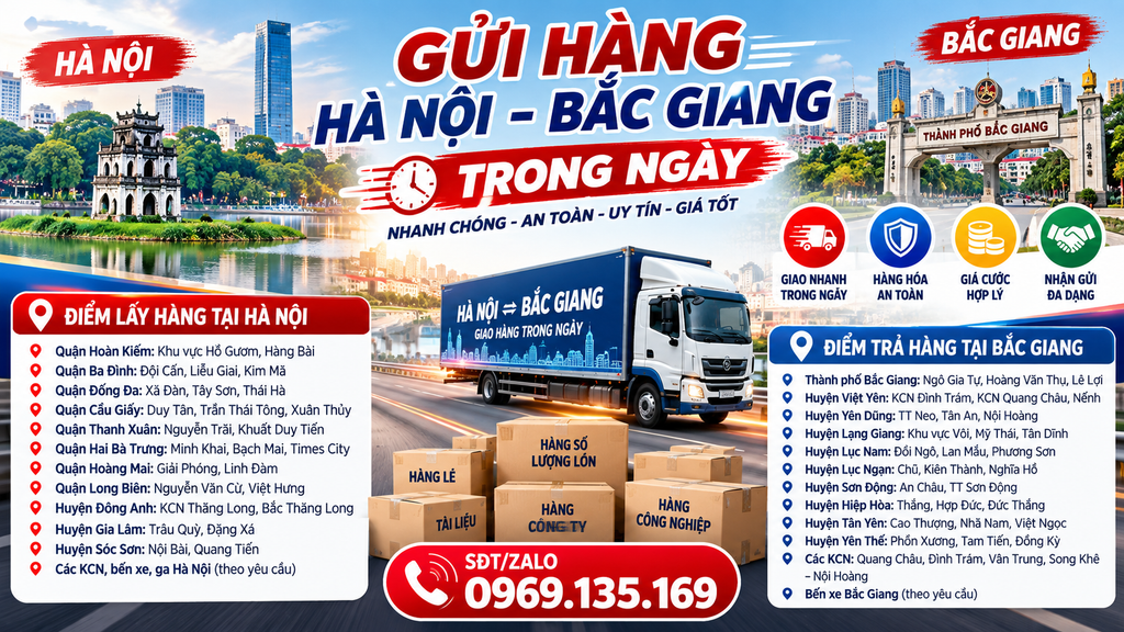 Gửi hàng Hà Nội Bắc Giang