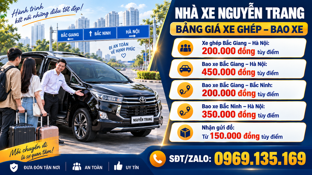 Đặt xe ghép qua Zalo Nguyễn Trang