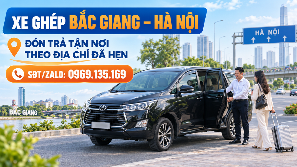 Xe ghép Bắc Giang buổi sáng đi Hà Nội