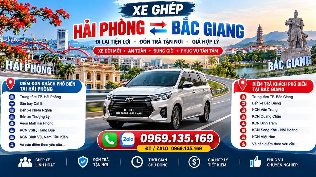 Xe tiện chuyến Bắc Giang Hà Nội hai chiều – Nhà xe Nguyễn Trang